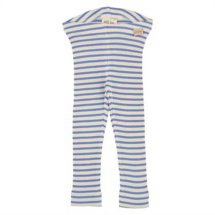 Petit Piao leggings - striber hvid/blå
